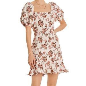 AQUA Floral-Jacquard Mini Dress